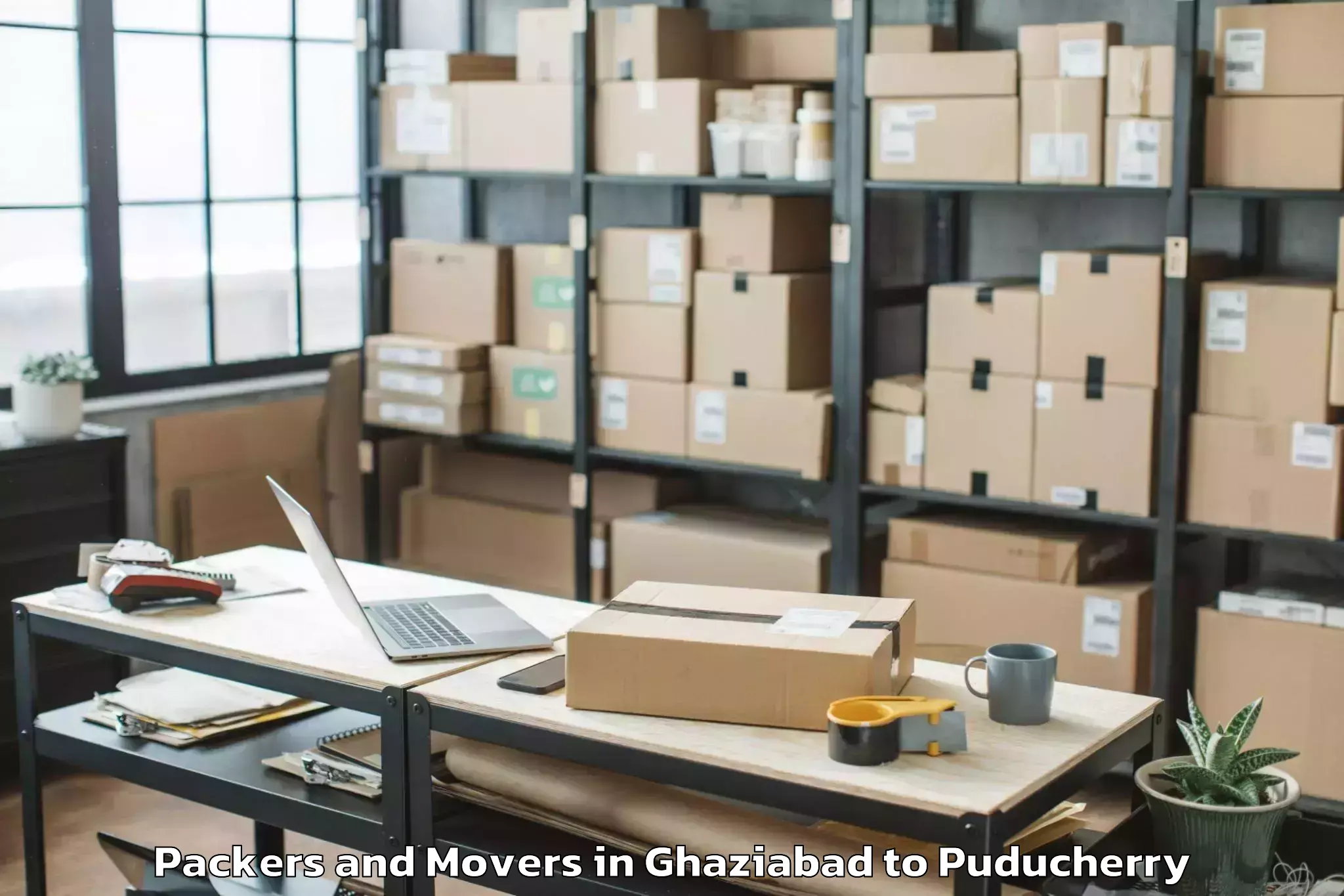 Easy Ghaziabad to Thirunallar Packers And Movers Booking